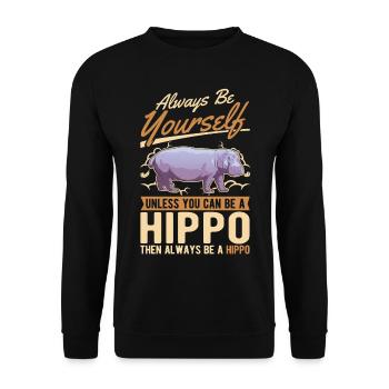 Soyez toujours vous-même hippopotame hippopotame hippopotame - Sweat-shirt Unisexe - noir - Devant - Alina (178cm) & Michal (187cm)