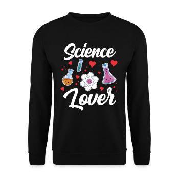 Lovers of Science Sayings Science Team - Unisex Sweatshirt - black - Front - Alina (178cm) & Michal (187cm)