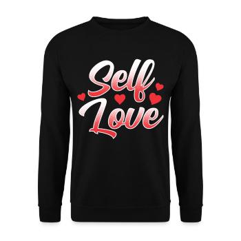 Amour de soi Doux Positif Amour de soi - Sweat-shirt Unisexe - noir - Devant - Alina (178cm) & Michal (187cm)