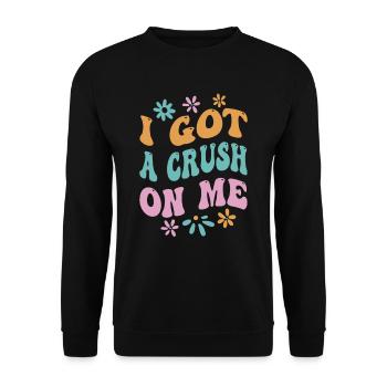 Ich Habe Eine Schwärmerei Für Mich Selbstliebe Süß - Unisex Pullover - Schwarz - Vorne - Alina (178cm) & Michal (187cm)
