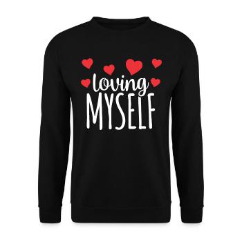 I love myself self-love self-love sweet - Unisex Sweatshirt - black - Front - Alina (178cm) & Michal (187cm)