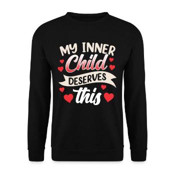 Mein Inneres Kind Verdient Das Süß Selbstliebe - Unisex Pullover - Schwarz - Vorne - Alina (178cm) & Michal (187cm)