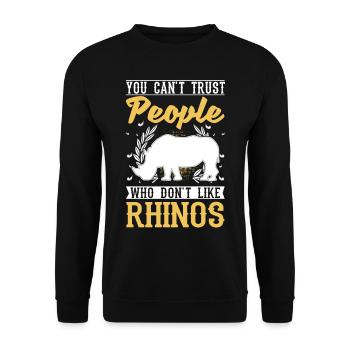 Rhinocéros Cadeau Rhino Rhinocéros - Sweat-shirt Unisexe - noir - Devant - Alina (178cm) & Michal (187cm)