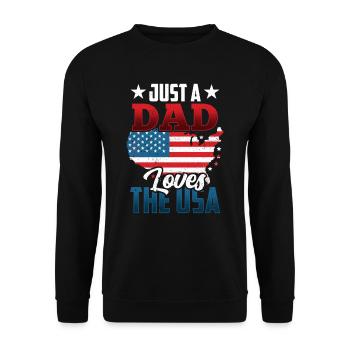 Seulement un père qui aime les États-Unis Amérique États-Unis - Sweat-shirt Unisexe - noir - Devant - Alina (178cm) & Michal (187cm)