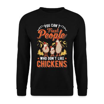 Chickens Farmer Chicken Farmer Chicken - Unisex Sweatshirt - black - Front - Alina (178cm) & Michal (187cm)