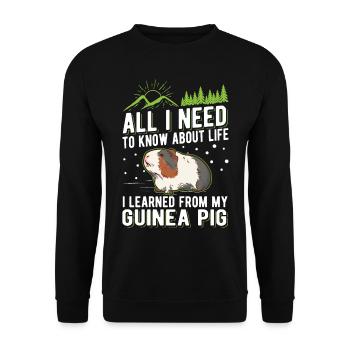 Guinea Pig Gift Guinea Pig - Unisex Sweatshirt - black - Front - Alina (178cm) & Michal (187cm)