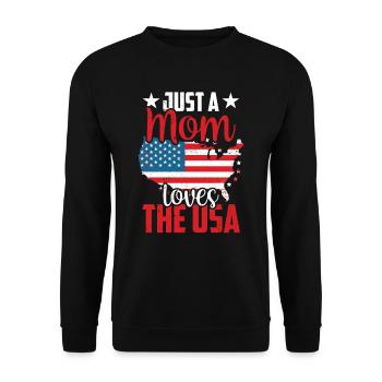 Seulement une mère qui aime les États-Unis États-Unis Amérique - Sweat-shirt Unisexe - noir - Devant - Alina (178cm) & Michal (187cm)