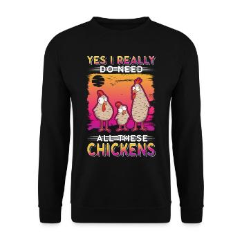 Poulets Élevage de poulets Éleveur de poulet - Sweat-shirt Unisexe - noir - Devant - Alina (178cm) & Michal (187cm)