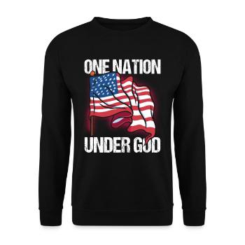 Une nation sous Dieu États-Unis Américains Amérique États-Unis - Sweat-shirt Unisexe - noir - Devant - Alina (178cm) & Michal (187cm)