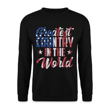Das Großartigste Land Der Welt Amerika USA US - Unisex Pullover - Schwarz - Vorne - Alina (178cm) & Michal (187cm)