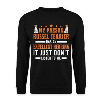 Parson Russell Terrier Gift - Unisex Sweatshirt - black - Front - Alina (178cm) & Michal (187cm)
