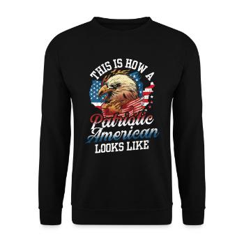 Voici à quoi ressemble un patriote américain des États-Unis - Sweat-shirt Unisexe - noir - Devant - Alina (178cm) & Michal (187cm)
