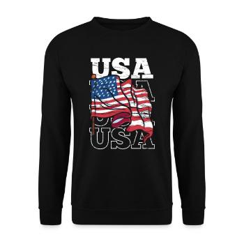 États-Unis Patriotes Américains États-Unis Amérique - Sweat-shirt Unisexe - noir - Devant - Alina (178cm) & Michal (187cm)