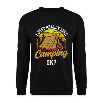 J’aime juste camper très bien camper camping - Sweat-shirt Unisexe - noir - Devant - Alina (178cm) & Michal (187cm)