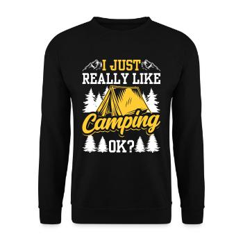 J’aime juste camper très bien camper camping - Sweat-shirt Unisexe - noir - Devant - Alina (178cm) & Michal (187cm)