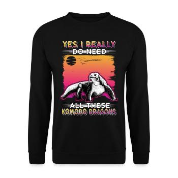 Komodo dragon Komodo dragon monitor Komodo dragon Komodo dragon - Unisex Sweatshirt - black - Front - Alina (178cm) & Michal (187cm)