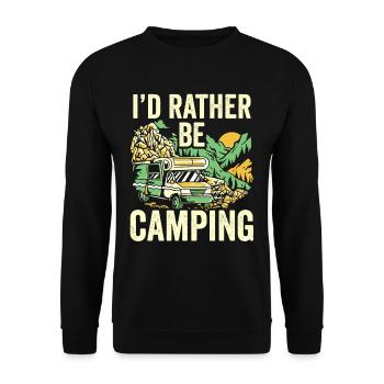 Ich Würde Lieber Campen Camper Camping Camp - Unisex Pullover - Schwarz - Vorne - Alina (178cm) & Michal (187cm)