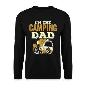 Ich Bin Der Camping Papa Camper Campen Camp - Unisex Pullover - Schwarz - Vorne - Alina (178cm) & Michal (187cm)