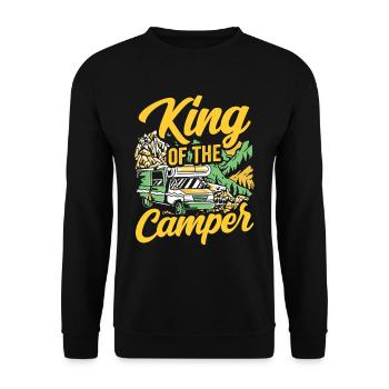 King of campers camping camping campsite camp - Unisex Sweatshirt - black - Front - Alina (178cm) & Michal (187cm)