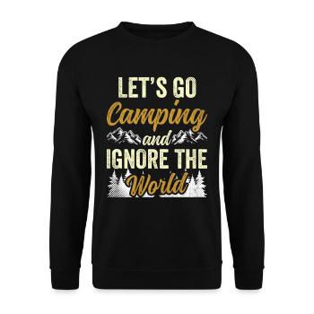 Let's go camping and ignore the world - Unisex Sweatshirt - black - Front - Alina (178cm) & Michal (187cm)