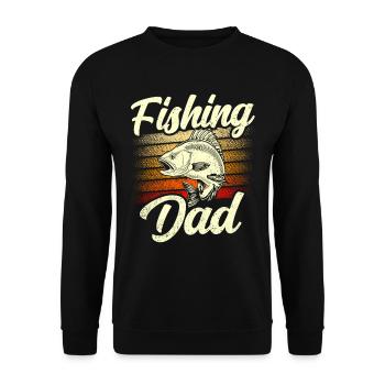 Fishing Papa Fischer Angler Fishing Fishing - Unisex Sweatshirt - black - Front - Alina (178cm) & Michal (187cm)