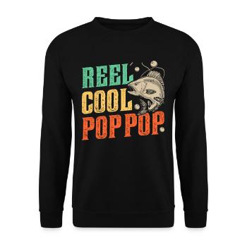 Reel Cool Grandpa Fisherman Fishing Fishing Angler - Unisex Sweatshirt - black - Front - Alina (178cm) & Michal (187cm)