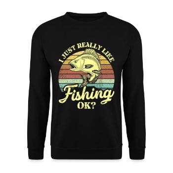 I just like fishing very much fishing fishing fisherman - Unisex Sweatshirt - black - Front - Alina (178cm) & Michal (187cm)