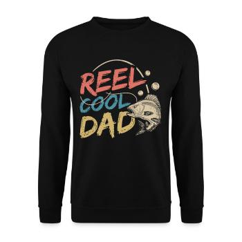 Reel Cool Papa Fisherman Fishing Angler Fishing - Unisex Sweatshirt - black - Front - Alina (178cm) & Michal (187cm)