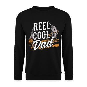 Moulinet Cool Dad Pêche Pêcheur Pêcheur Pêcheur - Sweat-shirt Unisexe - noir - Devant - Alina (178cm) & Michal (187cm)