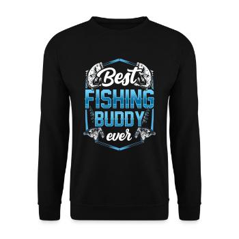 Bester Angelkumpel Angeln Fischen Angelfreund - Unisex Pullover - Schwarz - Vorne - Alina (178cm) & Michal (187cm)