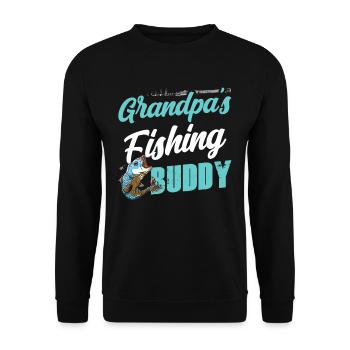 Grandfather's fishing buddy fishing fishing friend fishing - Unisex Sweatshirt - black - Front - Alina (178cm) & Michal (187cm)