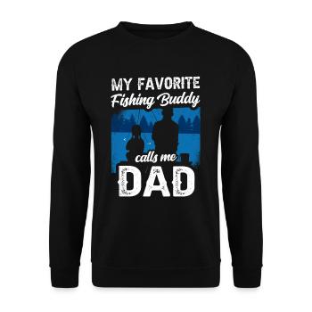 My favorite fishing buddy calls me daddy fishing - Unisex Sweatshirt - black - Front - Alina (178cm) & Michal (187cm)