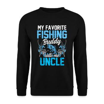 My favorite fishing buddy calls me Uncle Fishing - Unisex Sweatshirt - black - Front - Alina (178cm) & Michal (187cm)