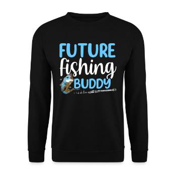 Future fishing buddy fishing friend angler - Unisex Sweatshirt - black - Front - Alina (178cm) & Michal (187cm)