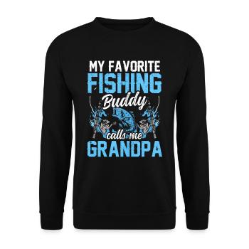 Mein Lieblings Angelkumpel Nennt Mich Opa Fischen - Unisex Pullover - Schwarz - Vorne - Alina (178cm) & Michal (187cm)
