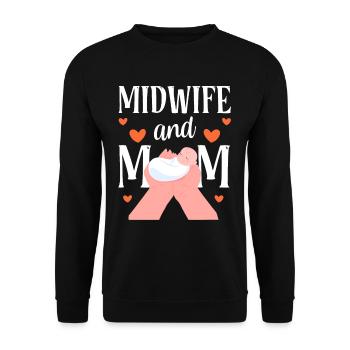Midwife and mother Midwives Obstetrics profession - Unisex Sweatshirt - black - Front - Alina (178cm) & Michal (187cm)