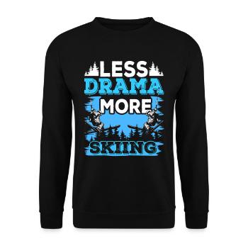 Moins de drame Plus de skieurs skieurs skieurs skis - Sweat-shirt Unisexe - noir - Devant - Alina (178cm) & Michal (187cm)