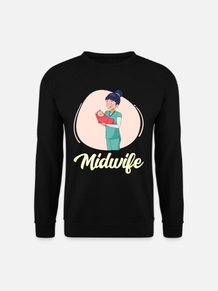 Hebamme Hebammen Geburtshilfe Beruf Sprüche - Unisex Pullover - Schwarz