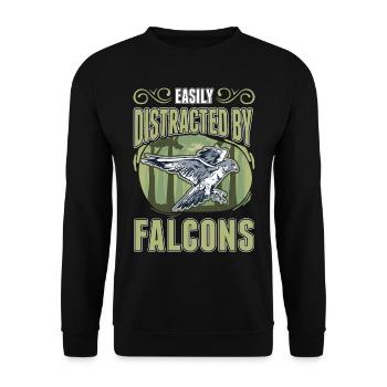 Facilement distrait par les faucons Falkenzüchter Falkner - Sweat-shirt Unisexe - noir - Devant - Alina (178cm) & Michal (187cm)