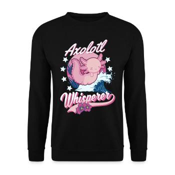 Axolotl Flüsterer Axolotl Whisperer - Unisex Pullover - Schwarz - Vorne - Alina (178cm) & Michal (187cm)