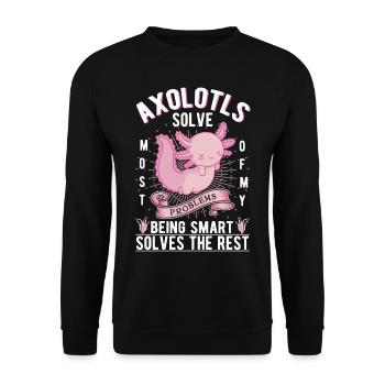 Axolotl Cadeau Amphibien à queue - Sweat-shirt Unisexe - noir - Devant - Alina (178cm) & Michal (187cm)