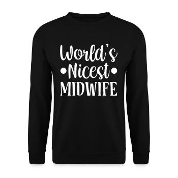 Die Netteste Hebamme Der Welt Beruf Hebammen - Unisex Pullover - Schwarz - Vorne - Alina (178cm) & Michal (187cm)