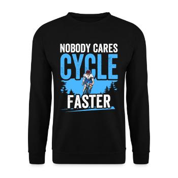 Niemand Kümmert Es Fahr Schneller Fahhrad Team - Unisex Pullover - Schwarz - Vorne - Alina (178cm) & Michal (187cm)