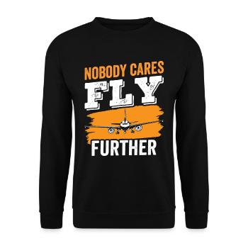 Niemand Interessiert Es Flieg Weiter Pilot Flug - Unisex Pullover - Schwarz - Vorne - Alina (178cm) & Michal (187cm)