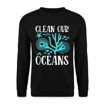 Clean Our Oceans Ocean Protection Sea Sea - Unisex Sweatshirt - black - Front - Alina (178cm) & Michal (187cm)