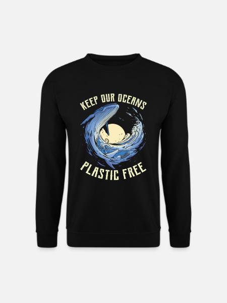 Haltet Unsere Ozeane Plastikfrei See Meer - Unisex Pullover - Schwarz