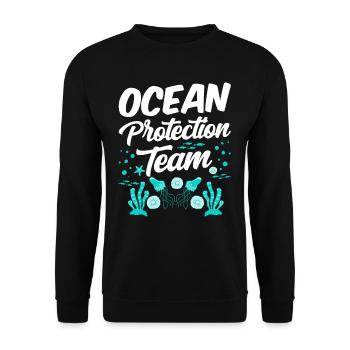Team Marine Conservation Ocean Protection Lake Sea - Unisex Sweatshirt - black - Front - Alina (178cm) & Michal (187cm)