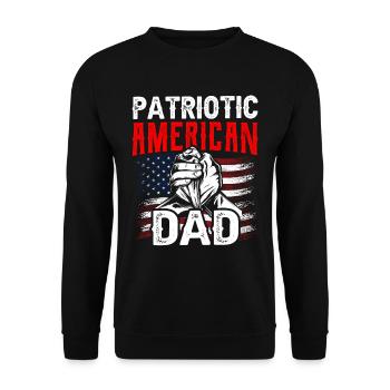 Patriotic American Father USA US Patriot - Unisex Sweatshirt - black - Front - Alina (178cm) & Michal (187cm)