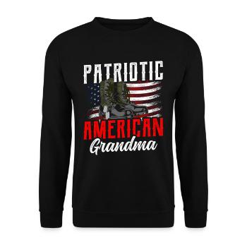 Patriotic American Grandmother US Patriot - Unisex Sweatshirt - black - Front - Alina (178cm) & Michal (187cm)