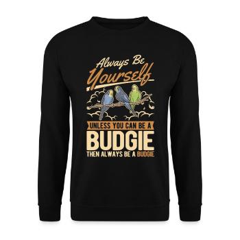Toujours être toi-même Perruche perruche - Sweat-shirt Unisexe - noir - Devant - Alina (178cm) & Michal (187cm)